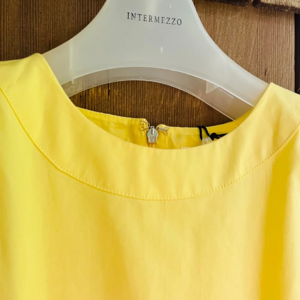 Women’s Sleeveless Cutout Poplin A - Line Midi Dress Size L  Light - Yellow - Picture 5 of 16